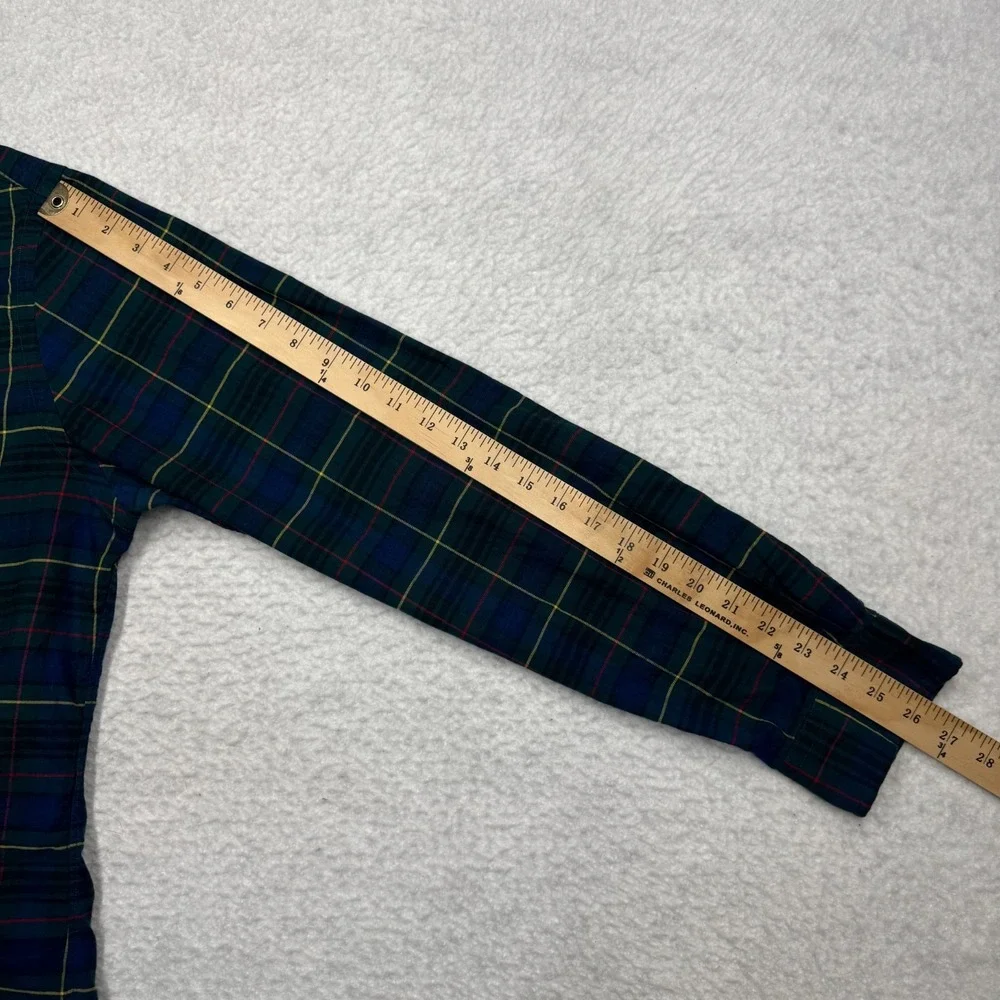 Polo Ralph Lauren Oxford Classic Fit Dress Shirt Blue Green‎ Plaid Men's Size XL